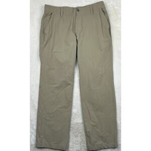 Under Armour Golf Tech Pants Mens 36 x 30 Beige Solid Straight Chino Flat Front